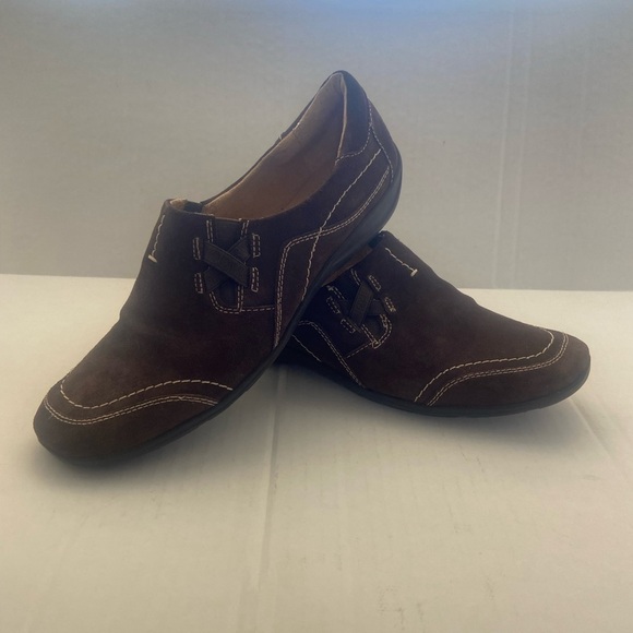 Naturalizer women's 9 slip on cushion comfort brown leather shoes EUC - Picture 2 of 9